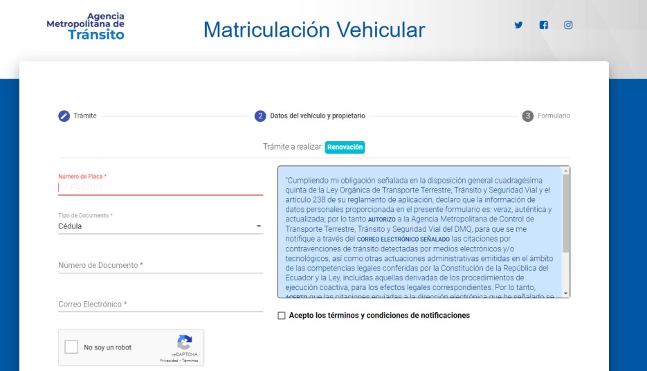 Turno de Revisión Vehicular Quito AMT